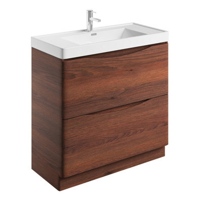 Plum&clay Eden Redwood Floorstanding Vanity Unit With Resin Basin (W)900mm - image 1