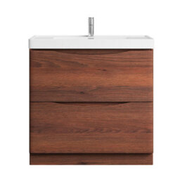Plum&clay Eden Redwood Floorstanding Vanity Unit With Resin Basin (W)900mm - thumbnail 2