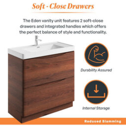 Plum&clay Eden Redwood Floorstanding Vanity Unit With Resin Basin (W)900mm - thumbnail 6