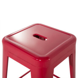 Wyld And Coco Set Of 2 Red Steel Bar Stools 60 Cm Stackable Counter Height Industrial. - thumbnail 6