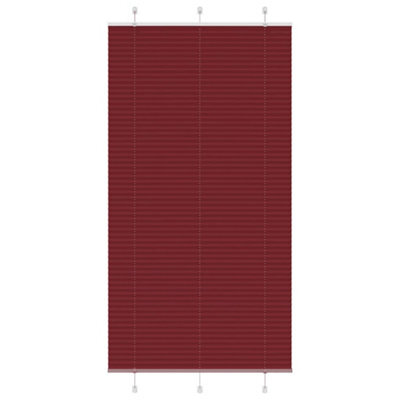 Berkfield Pleated Blind Bordeaux Red 110X200 Cm Fabric Width 109.4 Cm Polyester - image 1