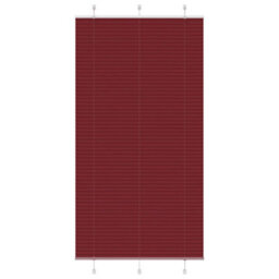 Berkfield Pleated Blind Bordeaux Red 110X200 Cm Fabric Width 109.4 Cm Polyester - thumbnail 1