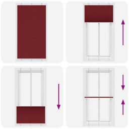 Berkfield Pleated Blind Bordeaux Red 110X200 Cm Fabric Width 109.4 Cm Polyester - thumbnail 5