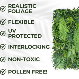 Artificial Plant Flower Living Wall Panels Realistic Indoor/outdoor Garden 100Cm X 100Cm Home, Office, Cafe, Shop, Salon, Wedding - thumbnail 3