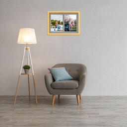 AK Frames 20X14 Mustard Yellow Modern Multi Photo Frame With Mid Grey Mount - Holds 2 Apertures (2X) A4 Photos - thumbnail 3