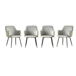 Outdoor Living (NW) Ltd San Diego Marble Top Dining Table With Charlotte Velvet Chairs - Grey - thumbnail 5