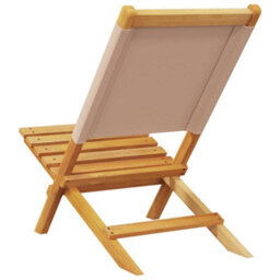 Berkfield Garden Chairs 2 Pcs Taupe Solid Wood Acacia And Fabric - thumbnail 7