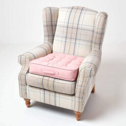 Homescapes Pink Cotton Armchair Booster Cushion - thumbnail 7
