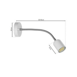 Milagro Maxi White Wall Lamp 1Xgu10 High Quality Hand Made Scandi Style Wall Light Stylish Subtle And Fully Adjustable - thumbnail 6