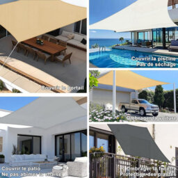 Grey 3X3X4.3M Triangular Shade Sail Waterproof Uv Resistant - thumbnail 4