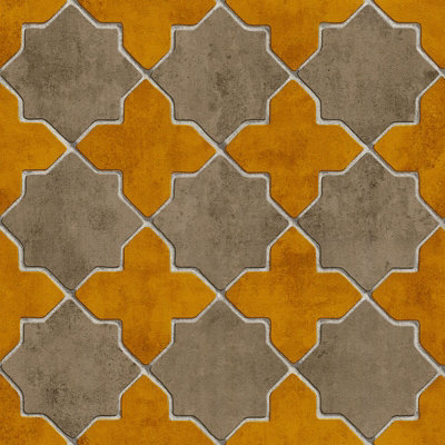 As Creation Bricoflor Non-Woven Wallpaper, Moroccan & Tiled Wallpaper, Oriental, Geometric In Brown, Orange, Terracotta - 10,05 X 0,53 M - image 1