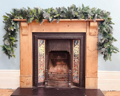 The Chair Cover Company 9Ft Christmas Garland With Snow Pine For Stairs Fireplaces - image 1