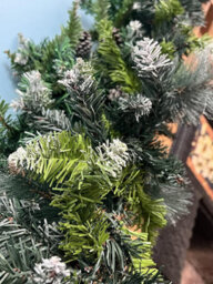 The Chair Cover Company 9Ft Christmas Garland With Snow Pine For Stairs Fireplaces - thumbnail 5