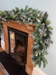 The Chair Cover Company 9Ft Christmas Garland With Snow Pine For Stairs Fireplaces - thumbnail 2