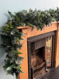 The Chair Cover Company 9Ft Christmas Garland With Snow Pine For Stairs Fireplaces - thumbnail 3