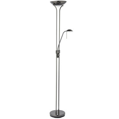 Mother & Child Floor Lamp Black Chrome 1.8M Twin Light Dimmer Flexible Reading - image 1