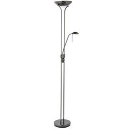 Mother & Child Floor Lamp Black Chrome 1.8M Twin Light Dimmer Flexible Reading - thumbnail 1
