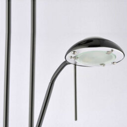 Mother & Child Floor Lamp Black Chrome 1.8M Twin Light Dimmer Flexible Reading - thumbnail 5