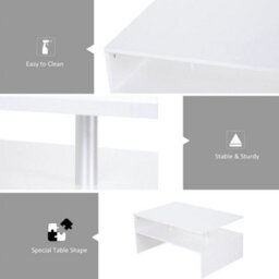 Coffee Table Storage Unit 2 Tier Shelf Modern Living Room - thumbnail 4