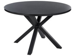 Beliani Round Garden Dining Table 120Cm Black Aluminium With Ceramic Glass Top - thumbnail 1