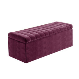 Safar 90Cm Wide Ottoman Storage Box - Purple  Naples Ottoman Box With Storage - thumbnail 4