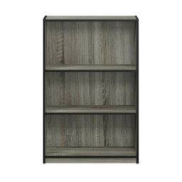 Walplus Furinno Jaya Simple Home 3-Tier Adjustable Shelf Bookcase, French Oak Grey - thumbnail 5