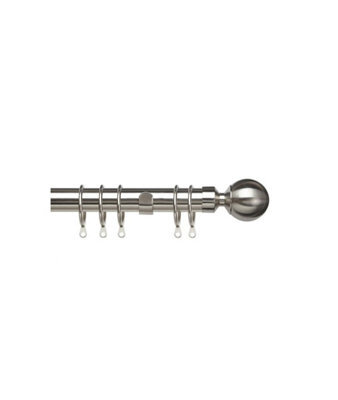 25-28mm Metal Exetendable Curtain Pole 170-300Cm Satin Silver