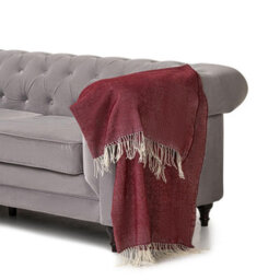 Luxury Living 100% Acrylic Throw - 150Cm X 125Cm - Burgundy