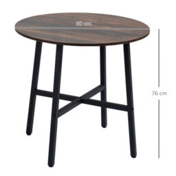 Homcom 80Cm Round Kitchen Table, Dining Table For Small Spaces, Steel Leg - thumbnail 3