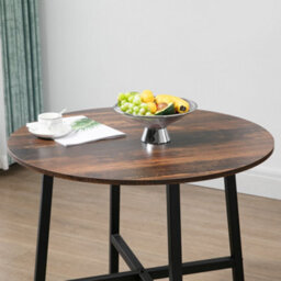 Homcom 80Cm Round Kitchen Table, Dining Table For Small Spaces, Steel Leg - thumbnail 8