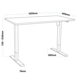 Dellonda Oak Electric Adjustable Office Standing Desk, Quiet, 70Kg, 1200 X 600mm - thumbnail 6
