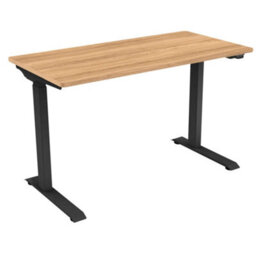 Dellonda Oak Electric Adjustable Office Standing Desk, Quiet, 70Kg, 1200 X 600mm