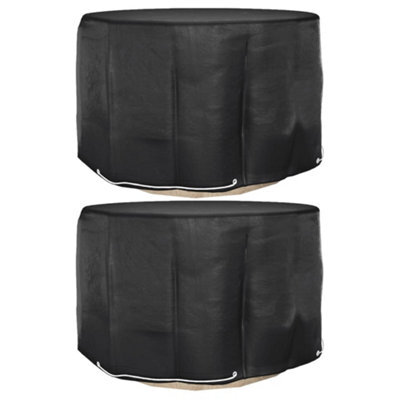 Walplus Outdoor Garden Furniture Covers 2 Pcs 6 Eyelets 125X75 Cm Round - image 1