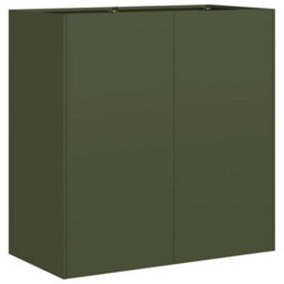 Berkfield Planter Olive Green 80X40X80 Cm Cold-Rolled Steel - thumbnail 2