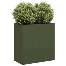 Berkfield Planter Olive Green 80X40X80 Cm Cold-Rolled Steel