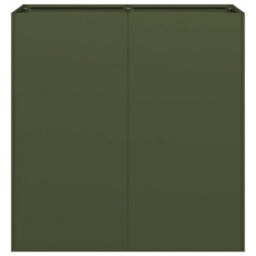 Berkfield Planter Olive Green 80X40X80 Cm Cold-Rolled Steel - thumbnail 4