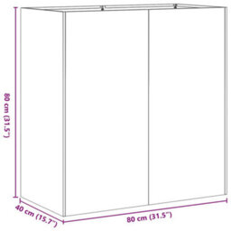 Berkfield Planter Olive Green 80X40X80 Cm Cold-Rolled Steel - thumbnail 9