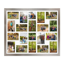 AK Frames 80X70Cm Aluminum Modern Multi Photo Frame With White Mount - Holds 20 Apertures (18X) 6X4, (2X) 4X4 Photos - thumbnail 1