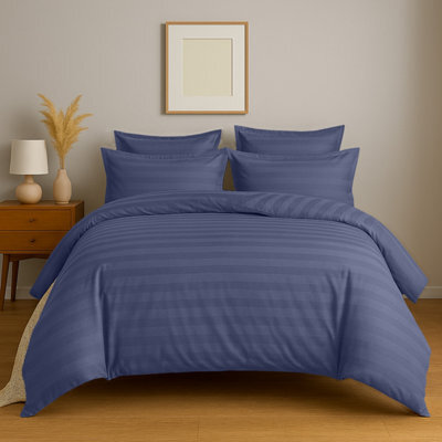 Aspire Homeware Washed Blue Duvet Cover Set, Reversible Modern Bedding Set, Double (L)200Cm X (W)200Cm - image 1