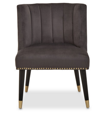 Orsina Grey Velvet Chair For Living Room, Chair With Velvet Upholstery, Dining Chair For Lounge, Dinner, Home - image 1