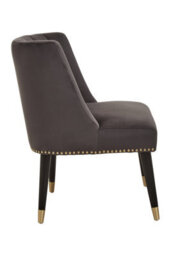 Orsina Grey Velvet Chair For Living Room, Chair With Velvet Upholstery, Dining Chair For Lounge, Dinner, Home - thumbnail 3
