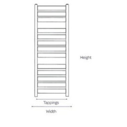 Clifton 952mm (H) X 500mm (W) - Vertical Bathroom Towel Radiator (Hampsted) - (0.95 X 0.5M) - thumbnail 2