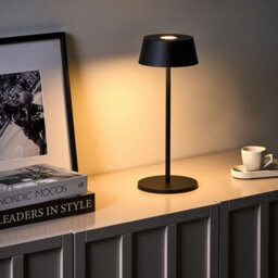 Wyld And Coco Glowtech Wireless Table Lamp Black Metal Usb-C Rechargeable 15 X 15 X 36 Cm - thumbnail 2
