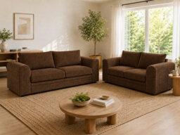 Stylish Dylan Jumbo Cord Sofa - Brown 3 Plus 2 Set