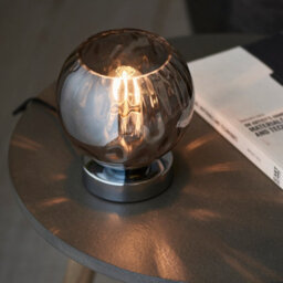 Anson Lighting Devante Chrome And Smokey Mirror Tinted Glass Shade Modern 1 Light Table Light - thumbnail 3