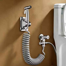 Toilet Sprayer Gun, Handheld Bidet Sprayer, Bathroom Connector Set With Water Separator, Silver - thumbnail 2