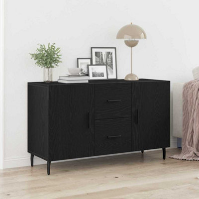 Vidaxl Sideboard Black Oak 100 X 36 X 60 Cm Engineered Wood - image 1