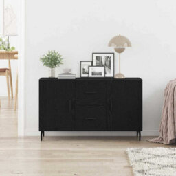 Vidaxl Sideboard Black Oak 100 X 36 X 60 Cm Engineered Wood - thumbnail 4