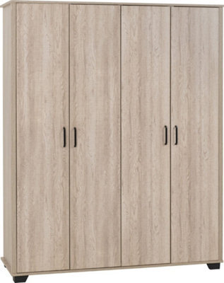 Seconique Oliver 4 Door Wardrobe Light Oak Effect - image 1