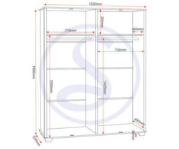 Seconique Oliver 4 Door Wardrobe Light Oak Effect - thumbnail 4